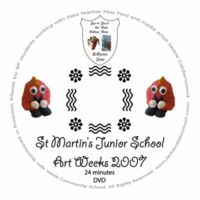 DVD of video created with year 6 students from St Martin's Junior School, filming the art weeks activities 2007, with media artist Jackie Calderwood
